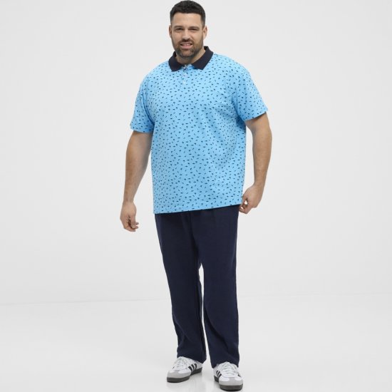 North Latitude Polo Pique Printed Turquoise - Polotrøjer - Polotrøjer 2XL-8XL