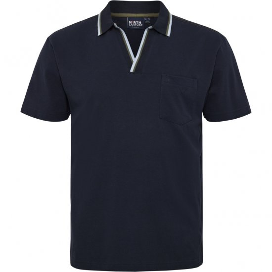 North Latitude Polo Pique V-Neck Navy - Polotrøjer - Polotrøjer 2XL-8XL