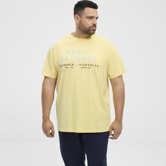 North Latitude T-Shirt Printed Short Sleeve Yellow - T-shirts - T-shirts i store størrelser - 2XL-14XL