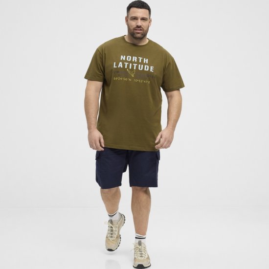 North Latitude T-Shirt Printed Short Sleeve Green - T-shirts - T-shirts i store størrelser - 2XL-14XL