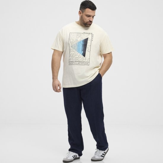 North Latitude T-shirt Printed Short Sleeve Off-White - T-shirts - T-shirts i store størrelser - 2XL-14XL