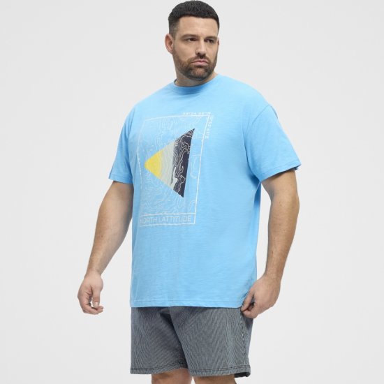 North Latitude T-Shirt Printed Turquoise - T-shirts - T-shirts i store størrelser - 2XL-14XL