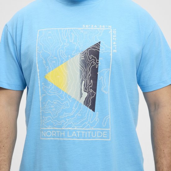 North Latitude T-Shirt Printed Turquoise - T-shirts - T-shirts i store størrelser - 2XL-14XL