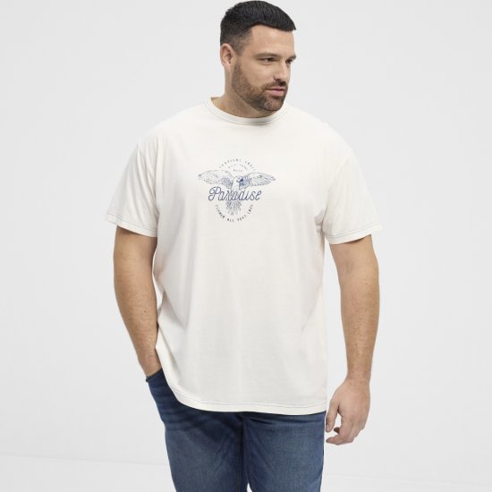North Latitude T-Shirt Printed Short Sleeve White - T-shirts - T-shirts i store størrelser - 2XL-14XL