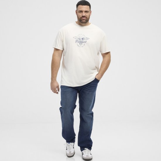 North Latitude T-Shirt Printed Short Sleeve White - T-shirts - T-shirts i store størrelser - 2XL-14XL