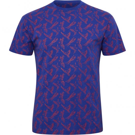 North Latitude T-Shirt Printed Allover Blue - T-shirts - T-shirts i store størrelser - 2XL-14XL