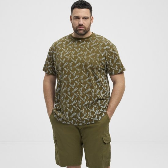 North Latitude T-shirt Allover Printed Green - T-shirts - T-shirts i store størrelser - 2XL-14XL