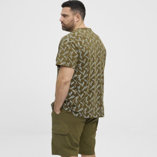 North Latitude T-shirt Allover Printed Green - T-shirts - T-shirts i store størrelser - 2XL-14XL