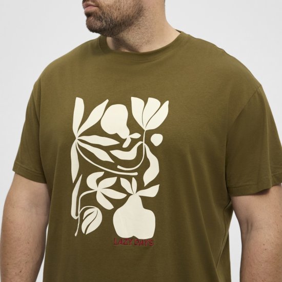 North Latitude T-Shirt Lazy Days Green - T-shirts - T-shirts i store størrelser - 2XL-14XL