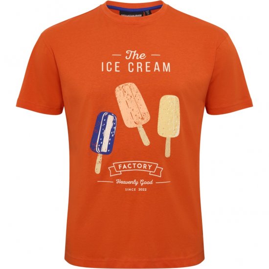 North Latitude T-Shirt Ice Cream Orange - T-shirts - T-shirts i store størrelser - 2XL-14XL
