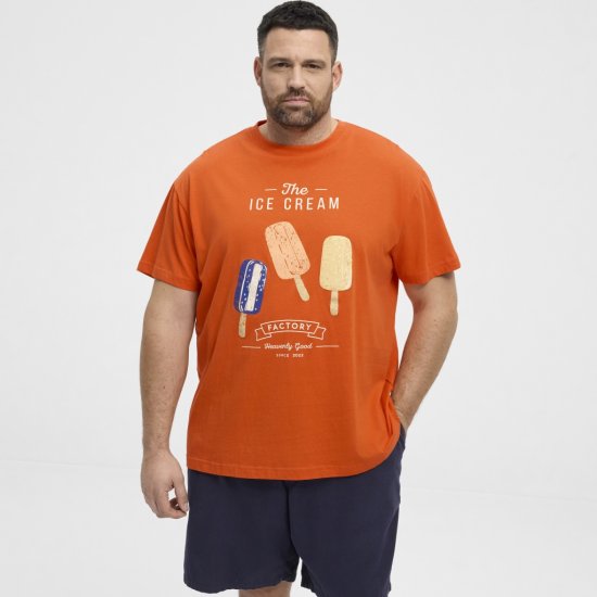 North Latitude T-Shirt Ice Cream Orange - T-shirts - T-shirts i store størrelser - 2XL-14XL