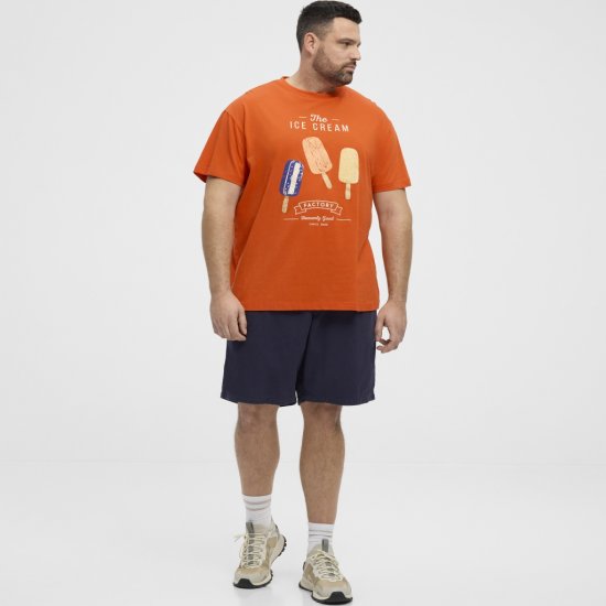 North Latitude T-Shirt Ice Cream Orange - T-shirts - T-shirts i store størrelser - 2XL-14XL