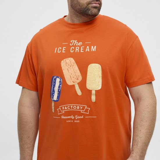 North Latitude T-Shirt Ice Cream Orange - T-shirts - T-shirts i store størrelser - 2XL-14XL