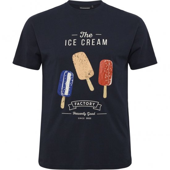 North Latitude T-Shirt Ice Cream Navy - T-shirts - T-shirts i store størrelser - 2XL-14XL