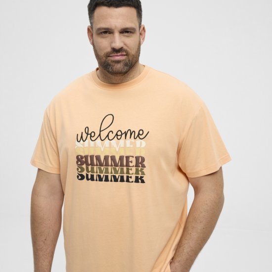North Latitude T-Shirt Summer Peach - T-shirts - T-shirts i store størrelser - 2XL-14XL