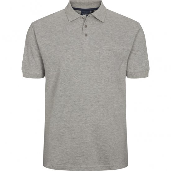 North Latitude Polo Short Sleeve Grey TALL - TALL-størrelser - Tøj til høje mænd