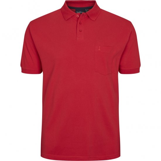 North Latitude Polo Short Sleeve Red TALL - TALL-størrelser - Tøj til høje mænd