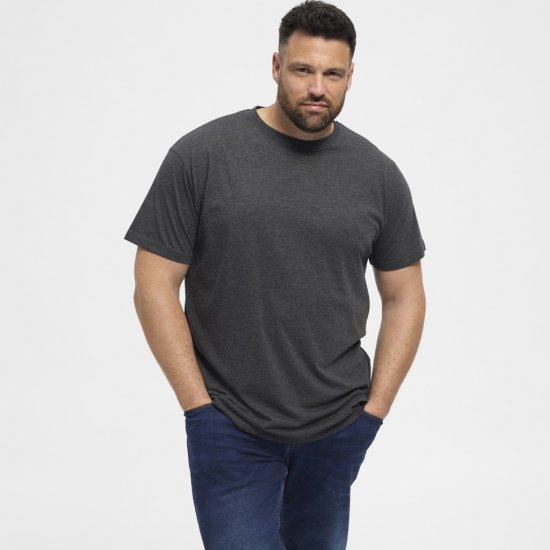 North Latitude T-Shirt 2-Pack Dark Grey Melange - T-shirts - T-shirts i store størrelser - 2XL-14XL