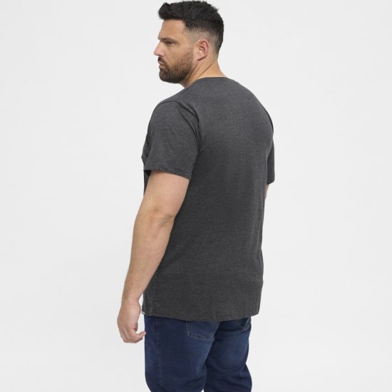 North Latitude T-Shirt 2-Pack Dark Grey Melange - T-shirts - T-shirts i store størrelser - 2XL-14XL
