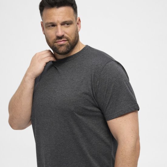 North Latitude T-Shirt 2-Pack Dark Grey Melange - T-shirts - T-shirts i store størrelser - 2XL-14XL