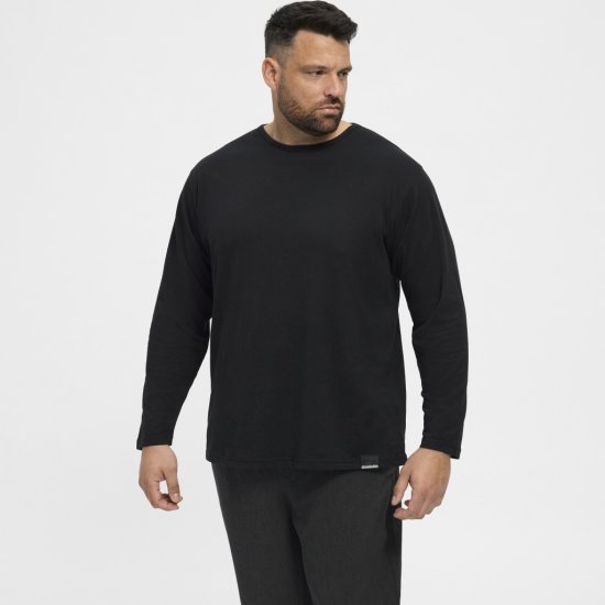 North Latitude T-Shirt Long Sleeve Black - T-shirts - T-shirts i store størrelser - 2XL-14XL