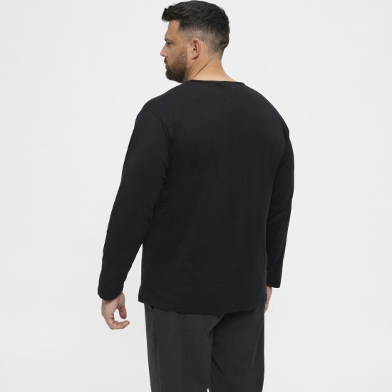 North Latitude T-Shirt Long Sleeve Black - T-shirts - T-shirts i store størrelser - 2XL-14XL
