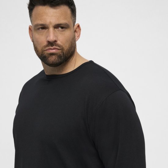 North Latitude T-Shirt Long Sleeve Black - T-shirts - T-shirts i store størrelser - 2XL-14XL
