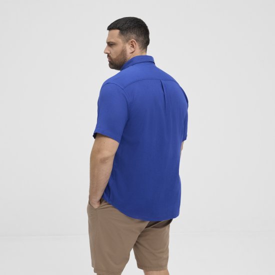 North Latitude Shirt Short Sleeve TALL Blue - HERRETØJ MT-6XLT - Tøj til høje mænd