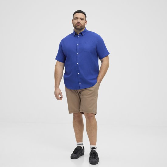 North Latitude Shirt Short Sleeve TALL Blue - HERRETØJ MT-6XLT - Tøj til høje mænd