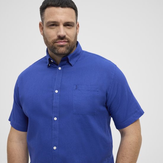 North Latitude Shirt Short Sleeve TALL Blue - HERRETØJ MT-6XLT - Tøj til høje mænd