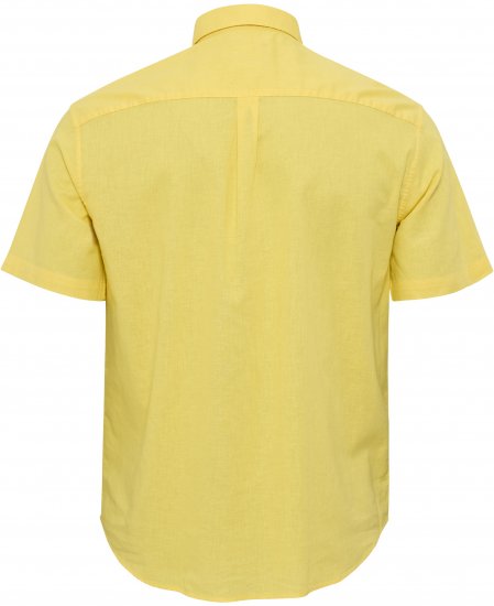 North Latitude Shirt Linen Cotton Short Sleeve TALL Yellow - HERRETØJ MT-6XLT - Tøj til høje mænd