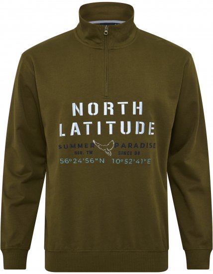 North Latitude Sweatshirt Half-Zip Green - Trøjer og hættetrøjer - Trøjer og Hættetrøjer i store størrelser - 2XL-14XL