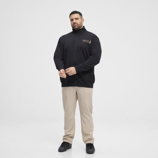 North Latitude Sweatshirt Cardigan Black - Trøjer og hættetrøjer - Trøjer og Hættetrøjer i store størrelser - 2XL-14XL