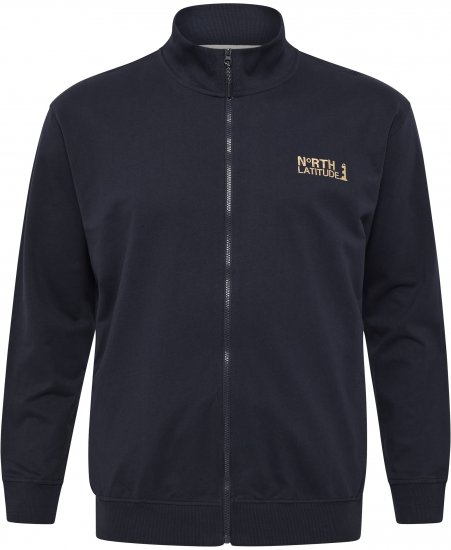 North Latitude Sweatshirt Cardigan Navy - Trøjer og hættetrøjer - Trøjer og Hættetrøjer i store størrelser - 2XL-14XL