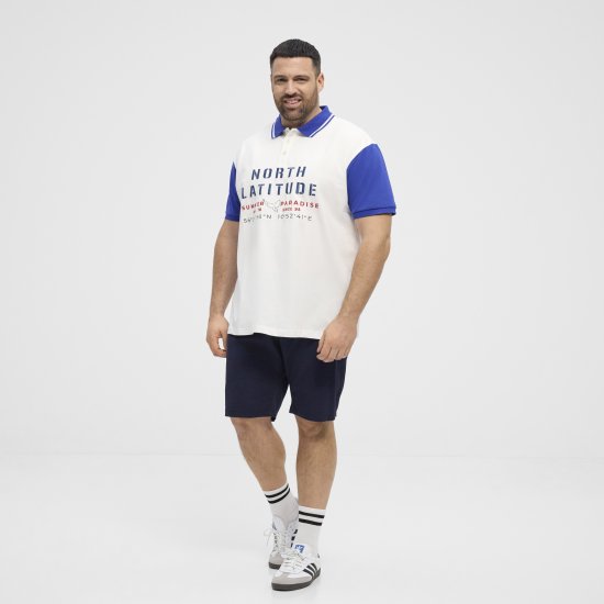 North Latitude Polo Short Sleeve Blue And White - Polotrøjer - Polotrøjer 2XL-8XL