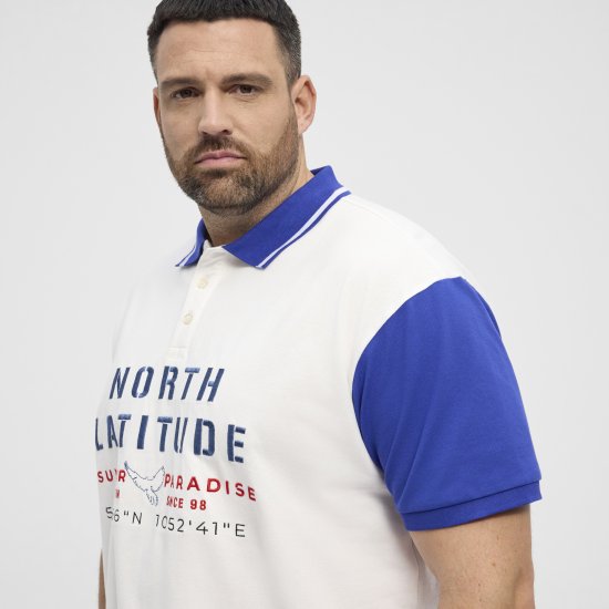North Latitude Polo Short Sleeve Blue And White - Polotrøjer - Polotrøjer 2XL-8XL