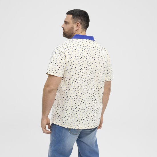 North Latitude Polo Pique Printed Off-White - Polotrøjer - Polotrøjer 2XL-8XL