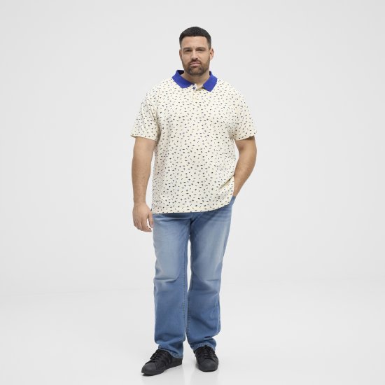 North Latitude Polo Pique Printed Off-White - Polotrøjer - Polotrøjer 2XL-8XL