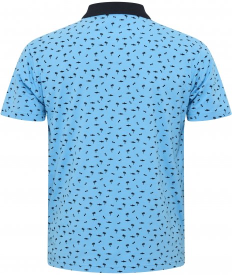 North Latitude Polo Pique Printed Turquoise TALL - HERRETØJ MT-6XLT - Tøj til høje mænd