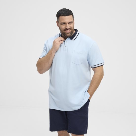 North Latitude Polo Pique Short Sleeve Light Blue - Polotrøjer - Polotrøjer 2XL-8XL