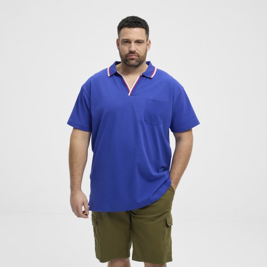 North Latitude Polo Pique V-Neck Blue - Polotrøjer - Polotrøjer 2XL-8XL