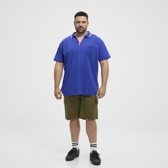 North Latitude Polo Pique V-Neck Blue - Polotrøjer - Polotrøjer 2XL-8XL