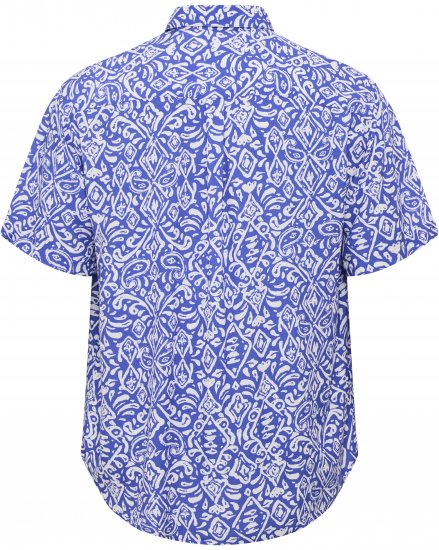 North Latitude Shirt Denim Printed Allover Blue - Skjorter - Skjorter til store mænd 2XL- 8XL