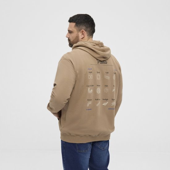 North Latitude Hoodie with Zipper Dark Sand - Trøjer og hættetrøjer - Trøjer og Hættetrøjer i store størrelser - 2XL-14XL