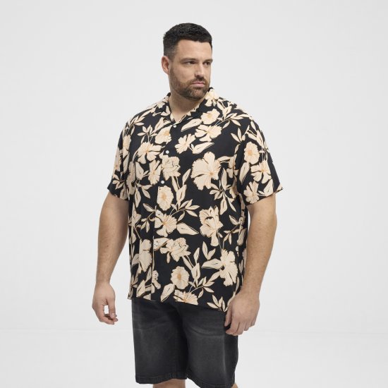North Latitude Shirt Cuba Short Sleeve Navy - Skjorter - Skjorter til store mænd 2XL- 8XL