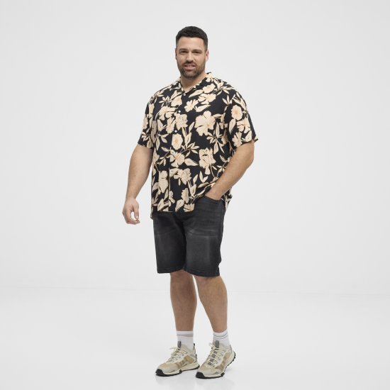 North Latitude Shirt Cuba Short Sleeve Navy - Skjorter - Skjorter til store mænd 2XL- 8XL
