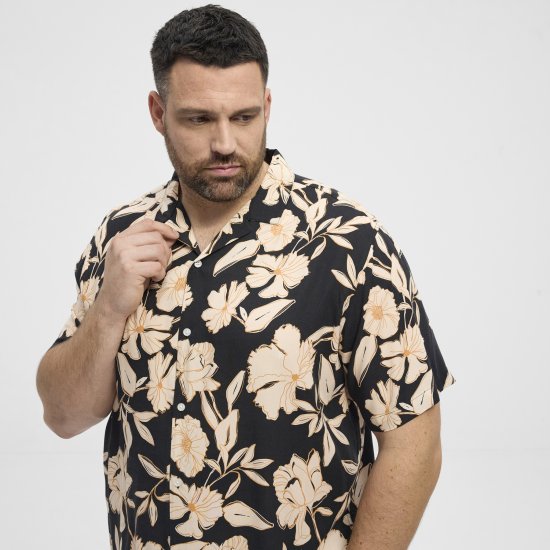 North Latitude Shirt Cuba Short Sleeve Navy - Skjorter - Skjorter til store mænd 2XL- 8XL