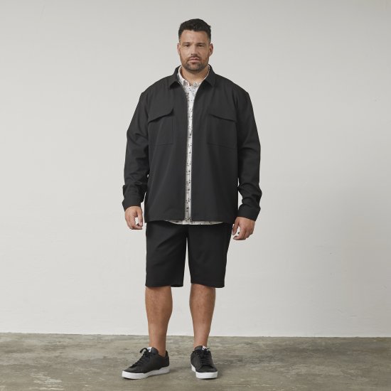 North Latitude 61106 Overshirt med Lynlås i Habitstil Sort - Jakker - Jakker i store størrelser, 2XL- 12XL