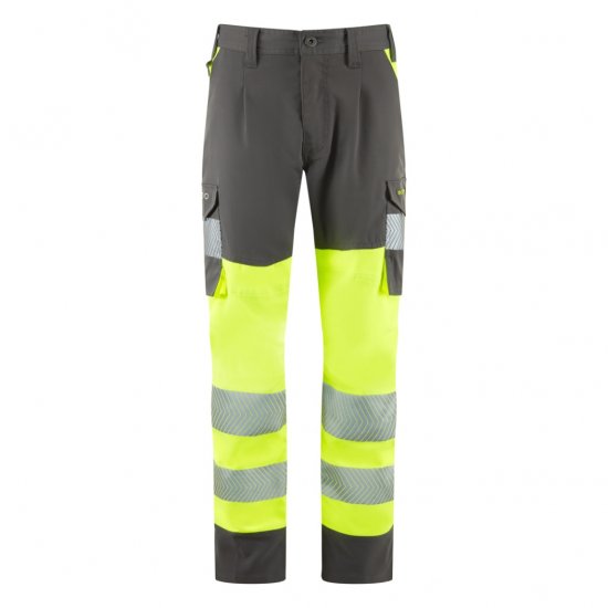 Leo Beckamoor Leo EcoViz Womens Stretch Cargo Trousers Yellow/Grey - Arbejdstøj - 