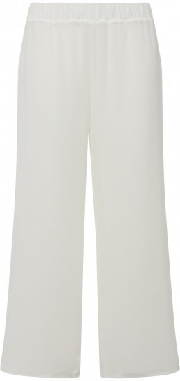 Ulla Popken Layered Chiffon Wide Leg Pants White - Jeans & Bukser i Store Størrelser – Plus Size - 